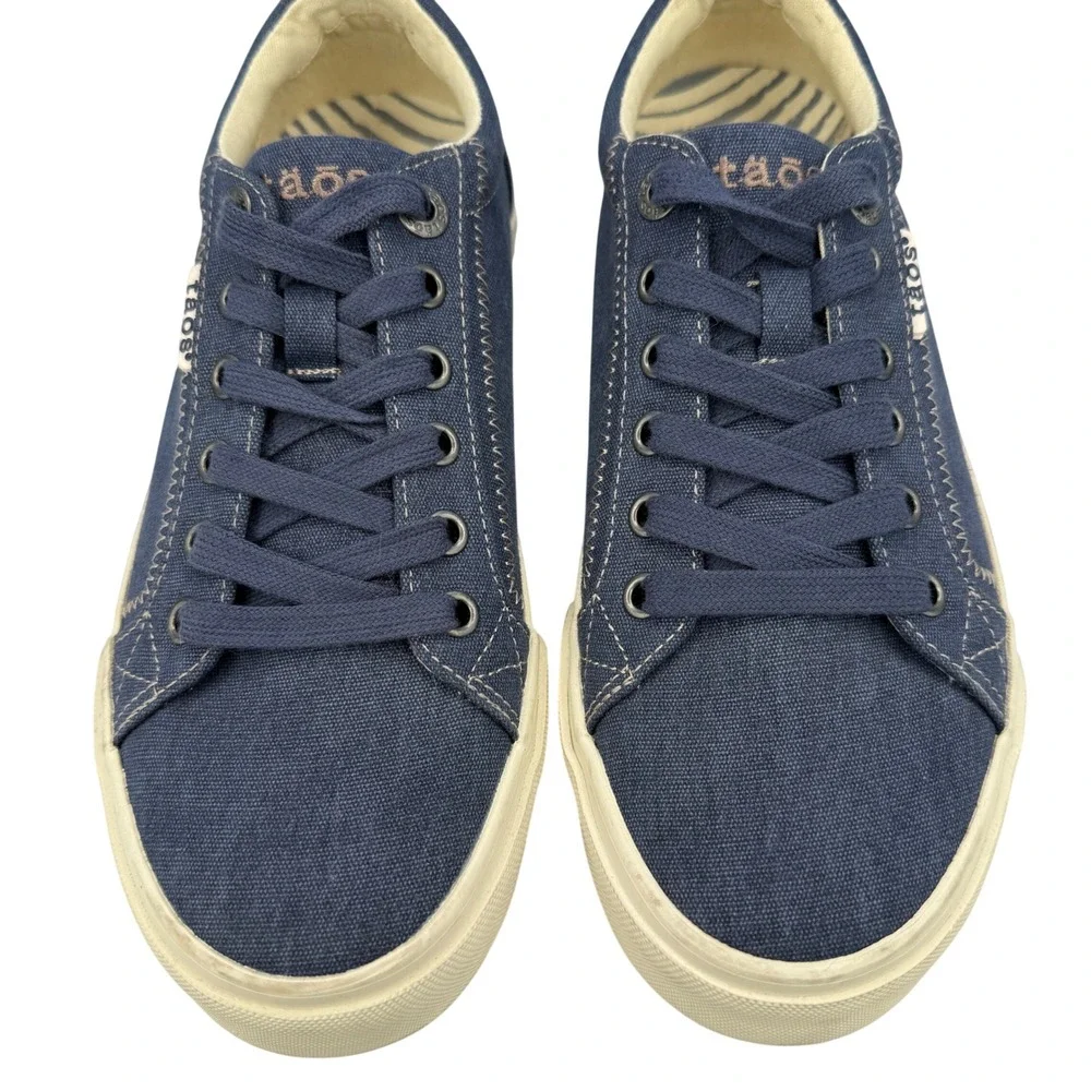 Taos Plim Soul Sneakers Womens 7.5 Blue Canvas Lace Up Comfortable Arch Support - Picture 8 of 13
